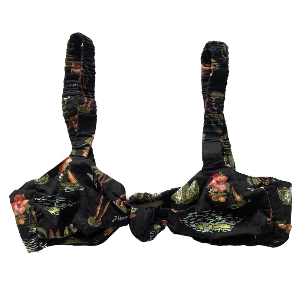 NWT URBAN OUTFITTERS BLACK HAWAII 🌺 ISLAND MOTIF BRALETTE